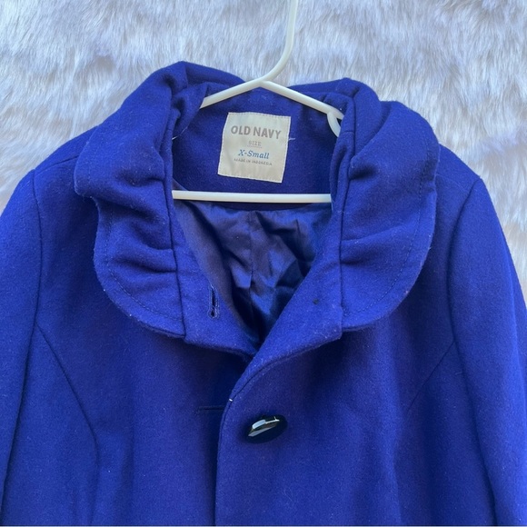 OLD NAVY Wool Blend Ruffle Collar Coat -
Royal Blue - Picture 14 of 17